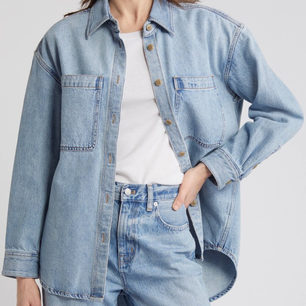 Madewell Oversize Denim Button-Up Shirt Women's L